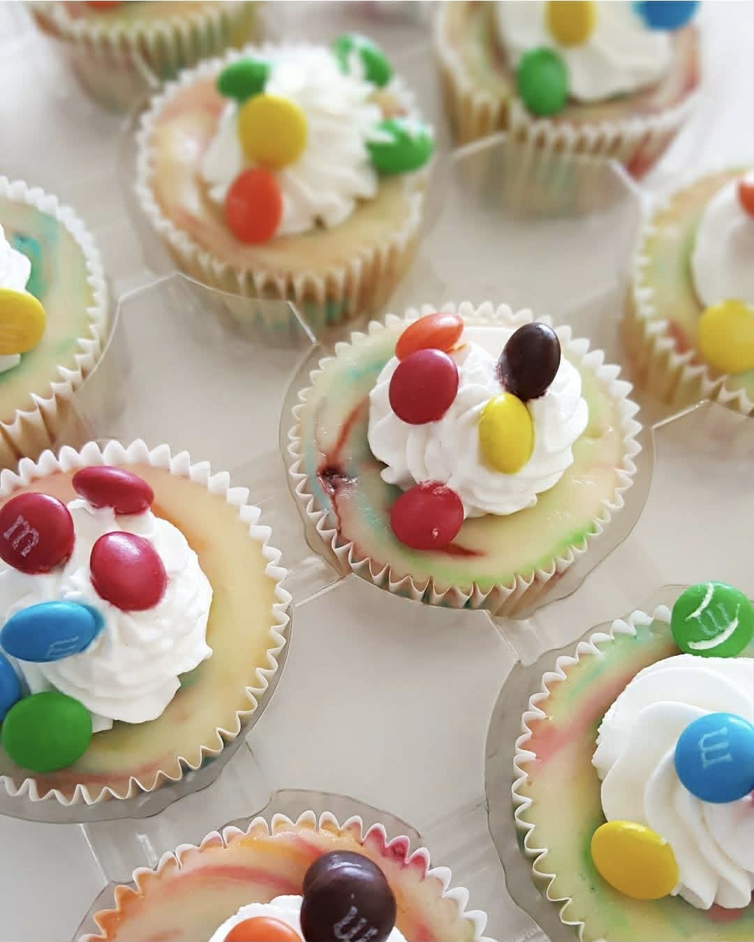 Candy Coated mini cheesecakes